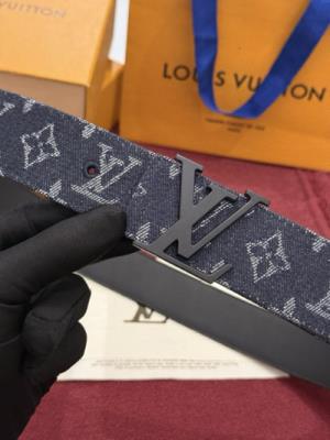 cheap quality Louis Vuitton Initiales Monogram Denim belt Model No. 855